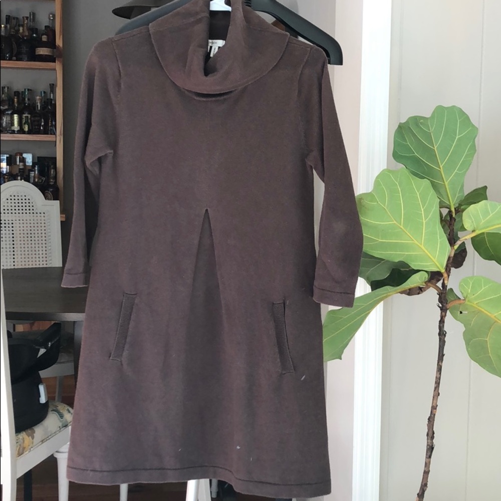 Tyler Boe Brown cowl neck sweater dress